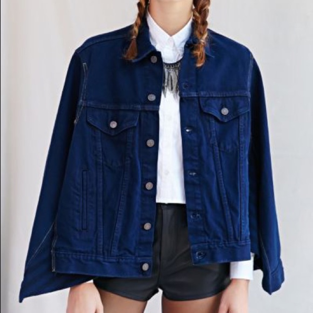 urban outfitters levi’s repurposed denim cape.